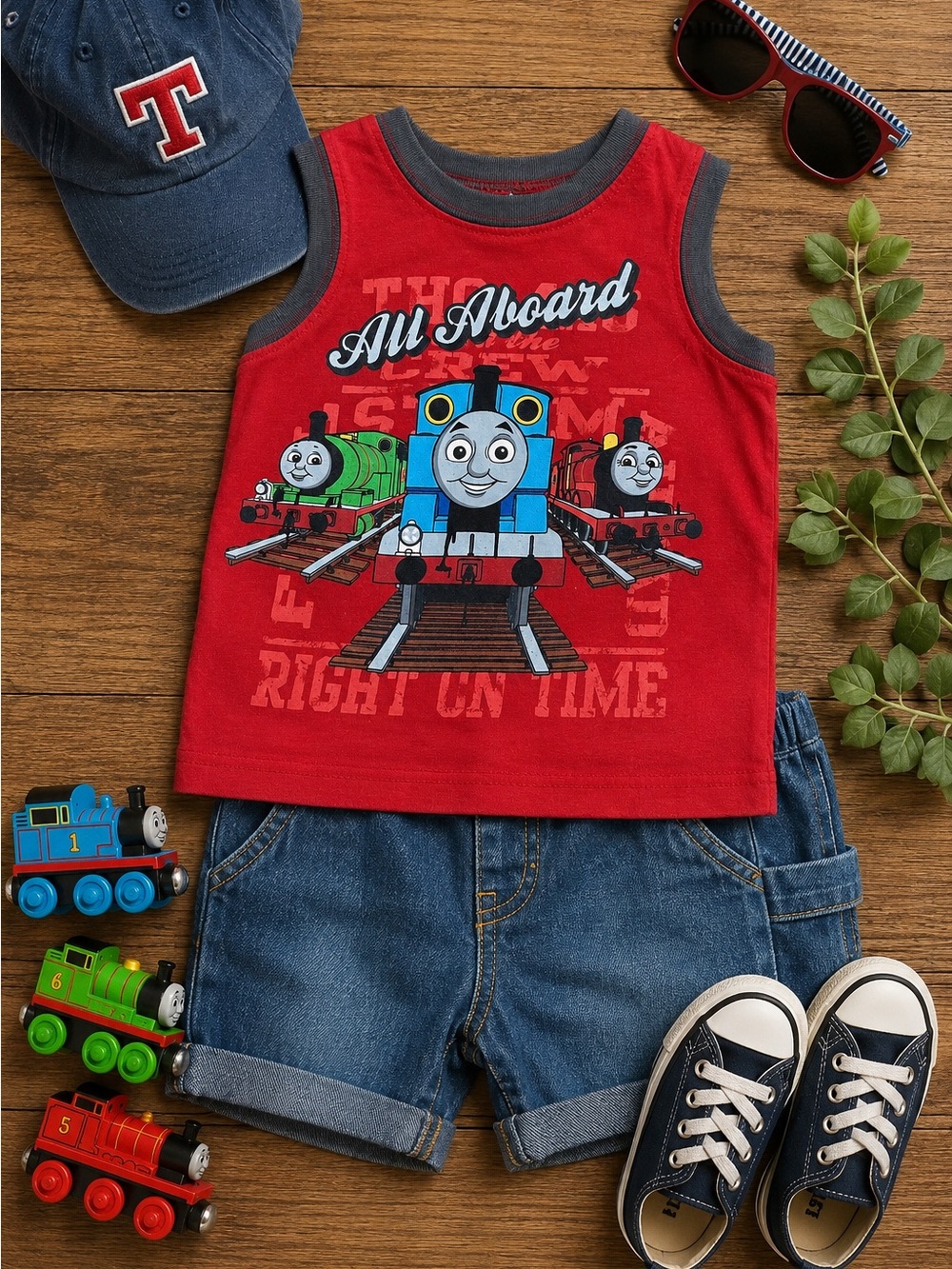 Thomas & Friends “All Aboard” Tank Top 18M Train Graphic